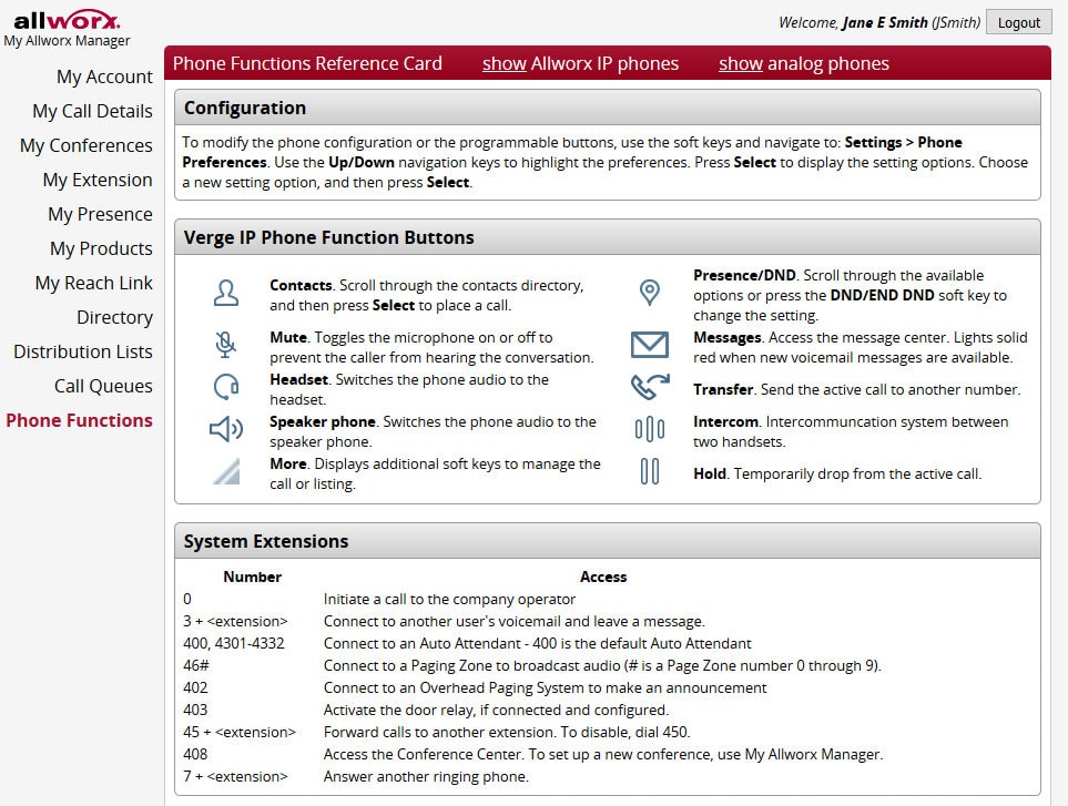 My Allworx Manager portal